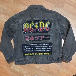 HANDMADE UPCYCLED AC/DC Japan Tour 1981 Black LEVIS Jacket